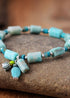 Boho Bracelet, Stretchy Bracelet, Pink and Blue Rhodonite